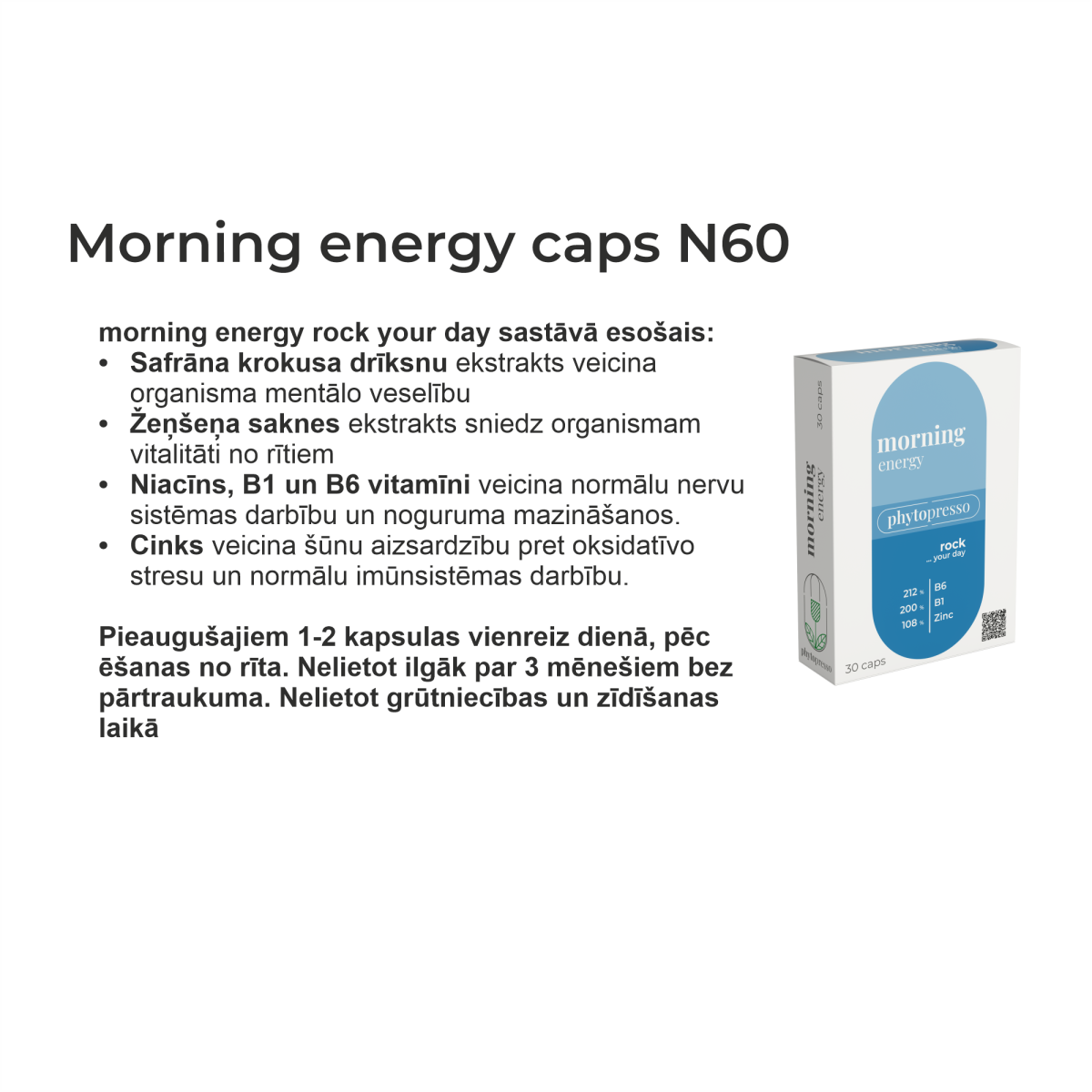 Ingredients capsules morning energy square
